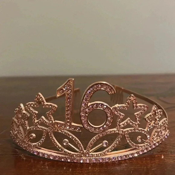 Sweet 16 Rose Gold Tiara - Picture 1 of 4